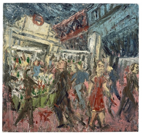 Leon Kossoff, The Flower Stall, Embankment Station, Stormy Spring, 1994 , Luhring Augustine Chelsea