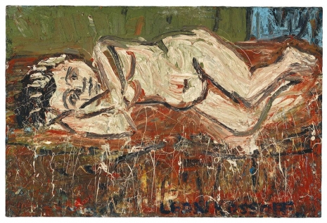 Leon Kossoff, Nude on a Red Bed, November - December, 1972 , Luhring Augustine Chelsea