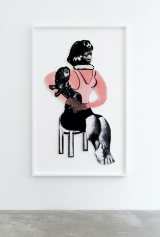 Frida Orupabo, Legs Crossed Holding Dog, 2026 , Galerie Nordenhake