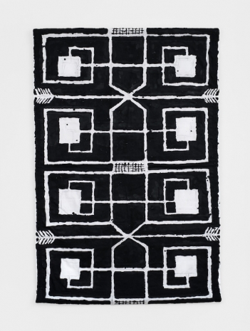 Elisabeth Kley, Vertical Wall Hanging with White Rectangles, 2025 , The Modern Institute