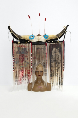 Cléopatra Gones , Isis Râ Dilon Tavares Gonçalves, The Burning Mother — Mère aux cornes solaires, celle qui porte en son corps le soleil rouge, 2026, Mennour