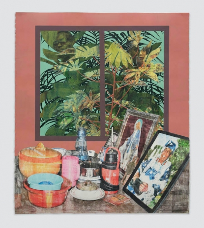 Njideka Akunyili Crosby, Grandmother's Parlour, 2016, David Zwirner