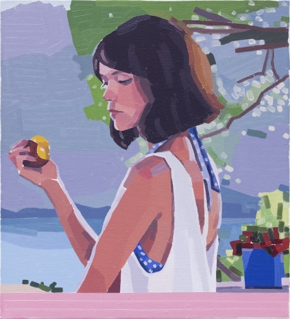 Guy Yanai , Woman with Peach by the Sea, 2026 , Monica De Cardenas