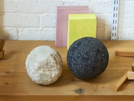 Roe Ethridge , Shelf with Painted Blocks and Spheres, 1st floor, Joel Shapiro Studio, September 2025, 2026 , Anton Kern Gallery