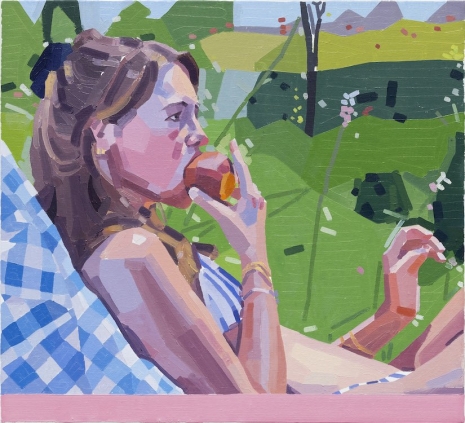Guy Yanai , Woman with Peach in the Sun, 2026 , Monica De Cardenas