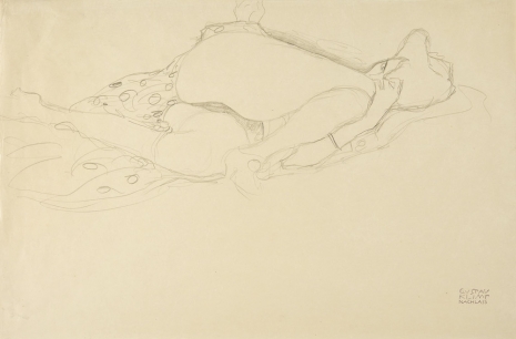 Gustav Klimt, Reclining Nude to the Right, with Right Knee pulled up, 1912, Gladstone Gallery