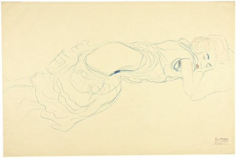 Gustav Klimt, Reclining Semi-Nude, to the Right (Study for Water Serpents II), , Gladstone Gallery