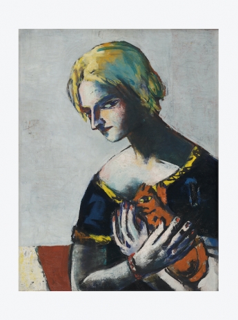 Max Beckmann, Mädchen mit gelber Katze (auf Grau) (Girl with Yellow Cat (on Gray)), 1937, Hauser & Wirth