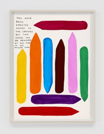 David Shrigley , Untitled (You Have Been Granted Access To The Crayons), 2026 , Anton Kern Gallery