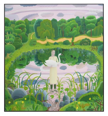 Ben Sledsens , Girl with Swan, 2025 , Tim Van Laere Gallery