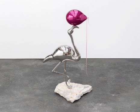 Jeppe Hein , FLAMINGO WITH PINK BALLOON, 2026, Perrotin