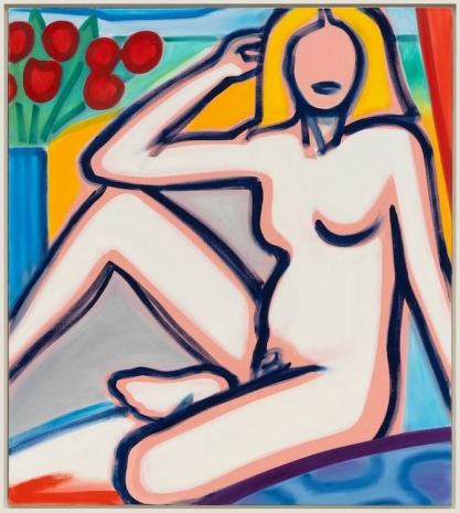 Tom Wesselmann , Sitting Blonde with Tulips, 2001 , Almine Rech