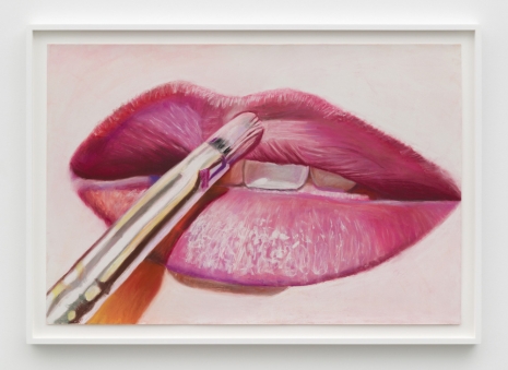Gina Beavers , Pink lip tutorial (step 2), 2022 , Boesky Gallery