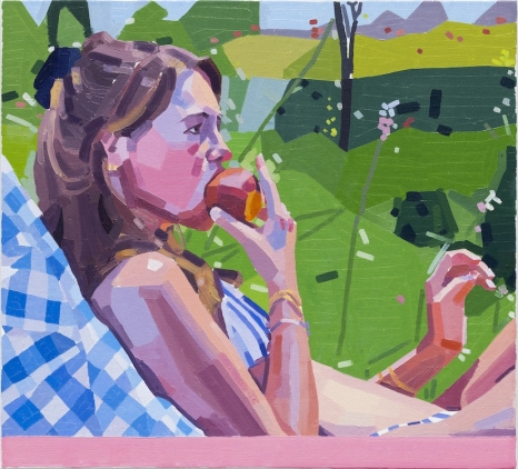Guy Yanai, Woman with Peach in the Sun, 2026 , Monica De Cardenas