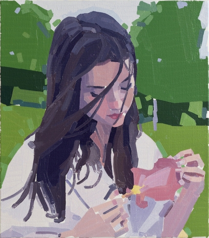 Guy Yanai, Young Woman Holding Leaf, 2026 , Monica De Cardenas