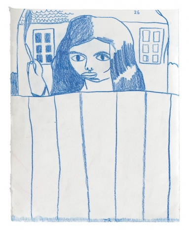 Tal R, Ulrikke Behind Fence, 2026 , Tim Van Laere Gallery