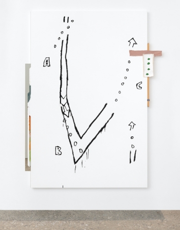 Richard Aldrich , Cubism Stick, Appropriated UFO Path Drawing, Olivia Sculpture, 2024-2025 , Greene Naftali