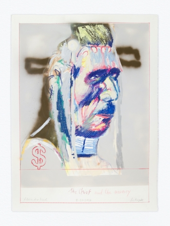 Alessandro Pessoli, NY Window (The chief and the money), 2026, Anton Kern Gallery