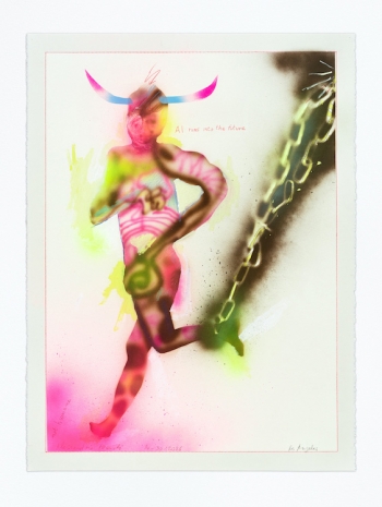 Alessandro Pessoli, NY Window (AI runs into the future), 2026, Anton Kern Gallery