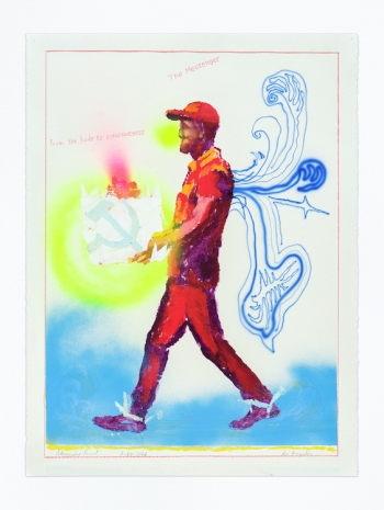 Alessandro Pessoli, NY Window (The messenger), 2026, Anton Kern Gallery