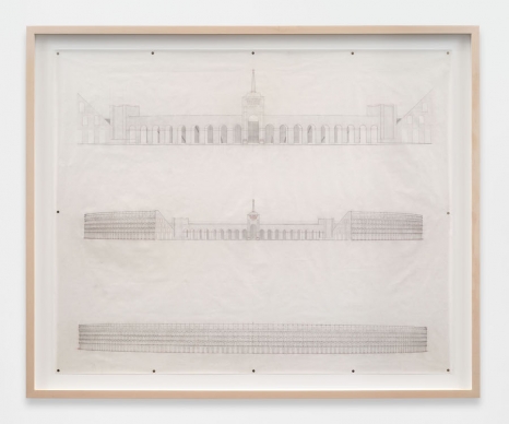 Paul Pfeiffer, Vitruvian Figure (Los Angeles Memorial Coliseum: Elevations), 2026 , Perrotin