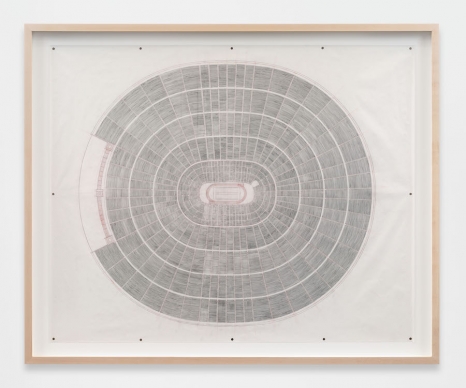 Paul Pfeiffer, Vitruvian Figure (Los Angeles Memorial Coliseum: Ground Plan), 2026 , Perrotin