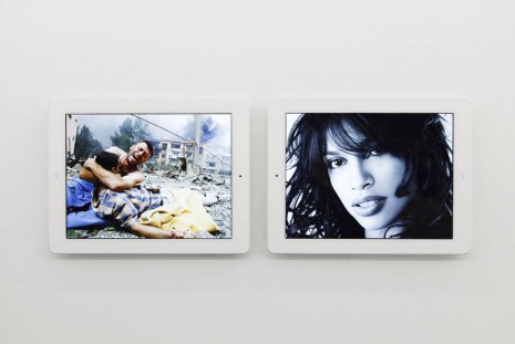 Massimo Grimaldi, ‘Baghdad Bomb’ and ‘Rosario Dawson’ Google Image Search Results Shown on Two Apple iPads, 2013, team (gallery, inc.)