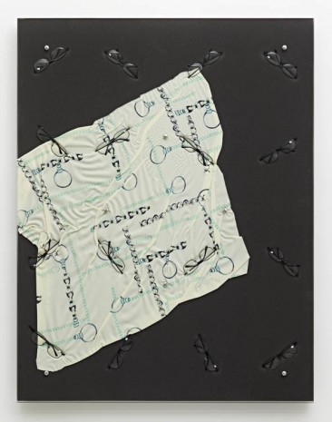 Nina Beier, Reading Glasses, Chain Print Fabric, 2013, Galleri Nicolai Wallner