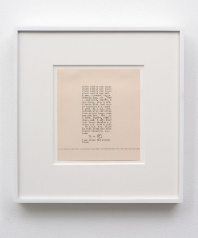 Alan Shields, Untitled (typed drawing), c. 1968, Cherry and Martin