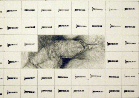 Betty Tompkins, Censored grid #8, 2008, Bortolami Gallery