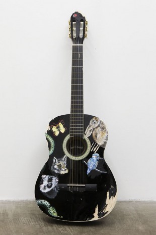 Olivier Millagou, Every Time I Kill An Animal With My Guitar It Appears Above, 2014, Galerie Sultana