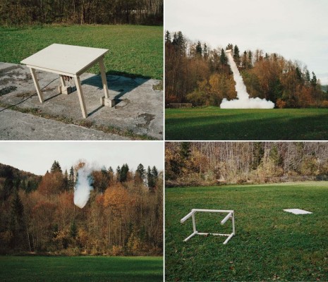 Roman Signer, Tisch mit Raketen (Table with Rockets), 2013, Hauser & Wirth