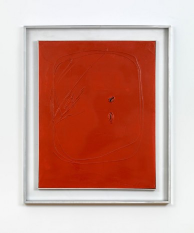 Lucio Fontana, Concetto Spaziale 1+1-743Z Rouge Fonce, 1961, Max Wigram Gallery (closed)