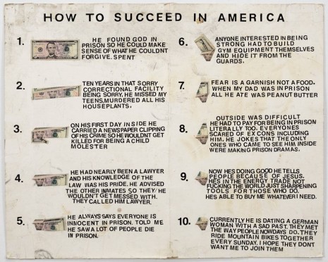 Simon Evans, How to Succeed in America, 2013, James Cohan Gallery