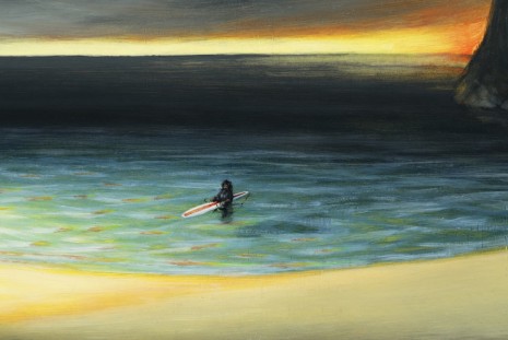 Dan Attoe, Surfer In Still Water(detail), 2013, Peres Projects