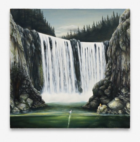 Dan Attoe, Couple and Waterfall, 2013, Peres Projects