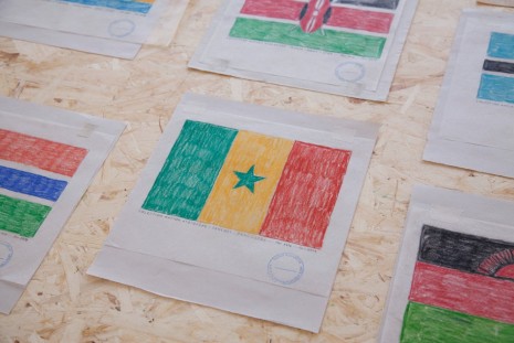 Paulo Nazareth, Drawings of African Flags (detail), 2014, Galleria Franco Noero
