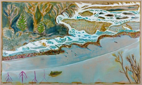 Billy Childish, man in a small boat, winter, 2013, Lehmann Maupin