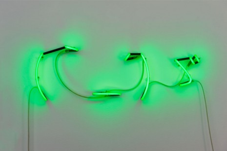 Isabell Heimerdinger, Neon Face (Green), 2013, Mehdi Chouakri