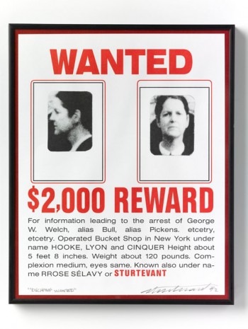 Sturtevant, Duchamp Wanted (1969) Corrected Ready-made, 1992, Galerie Thaddaeus Ropac