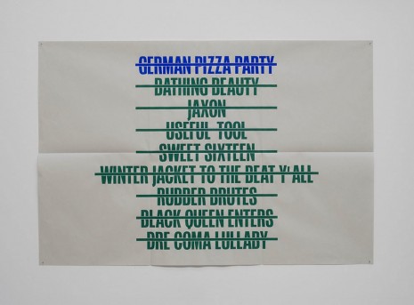 Jonnie Wilkes, German Pizza Party, 2014, The Modern Institute