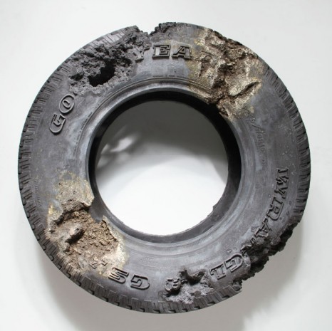 Daniel Arsham, Steel Eroded Tire, 2014, Perrotin