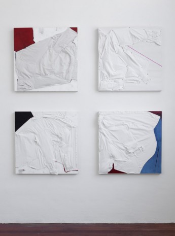 Tom Burr, Coming After (Self - Portarit in white, red and blue), 2014, Galleria Franco Noero