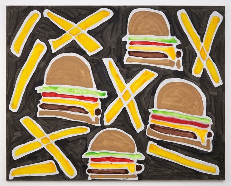 Katherine Bernhardt, Cheeseburgers and French Fries, 2014, Modern Art