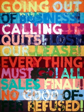 Mel Bochner, Going Out Of Business, 2014, Simon Lee Gallery