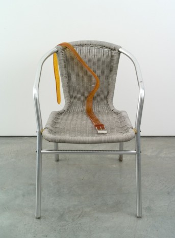Valentin Carron, Belt on braided chair, 2014, 303 Gallery