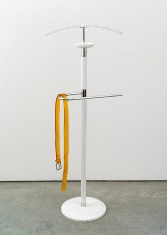 Valentin Carron, Belt on valet stand, 2014, 303 Gallery