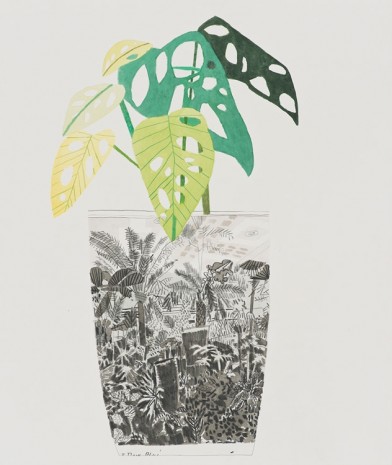Jonas Wood, Tropical Interior Landscape Pot, 2014, David Kordansky Gallery