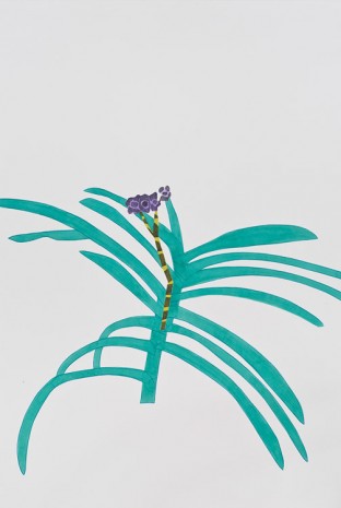 Jonas Wood, Purple Orchid Clipping, 2013, David Kordansky Gallery
