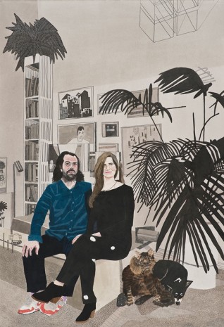 Jonas Wood, Brian, Ana, Lulu, and George, 2014, David Kordansky Gallery
